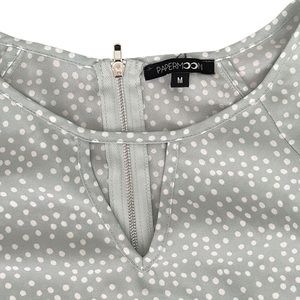 Mint, White Dotted Long Sleeve Blouse, Medium
